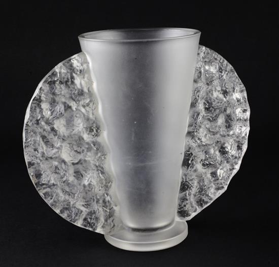 A Pierre DAvesn part frosted glass vase, 1930s, 20cm